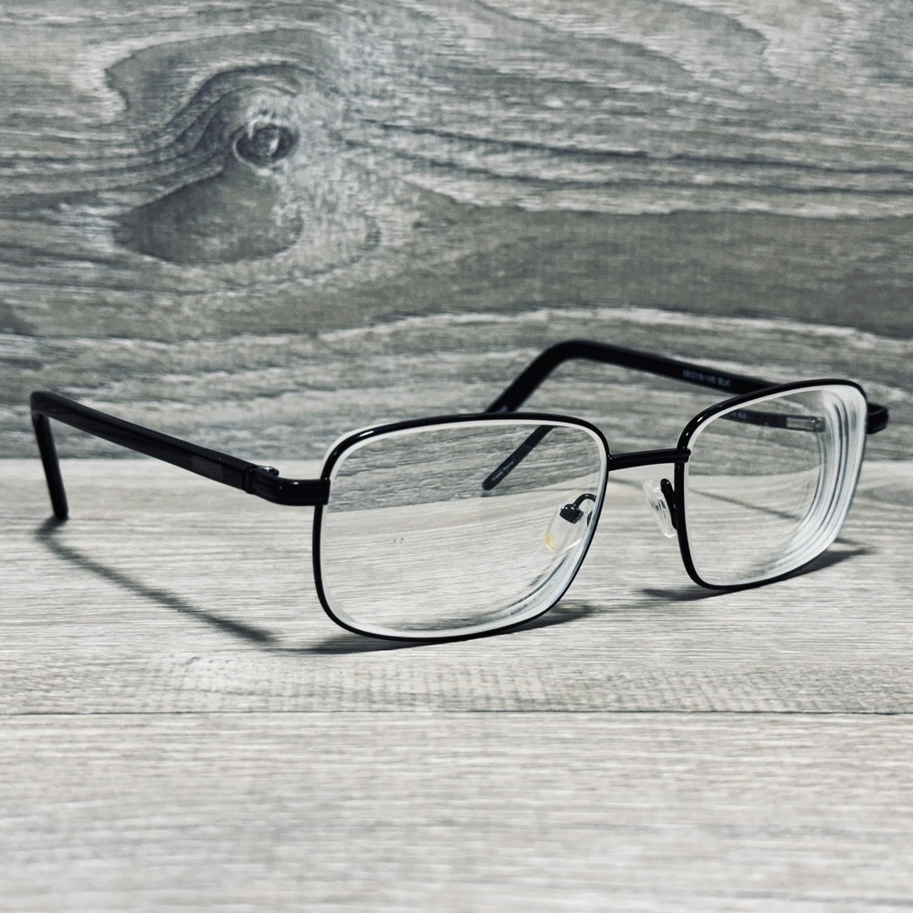 Baron 5074 Eyeglass Frames 58-18-145 Black Men Square Metal Optical Frames Only